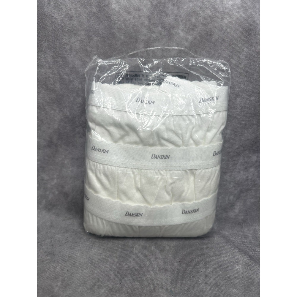 New Danskin Women's Sz 10 High Cut Briefs White Cotton 3 Pack Vintage